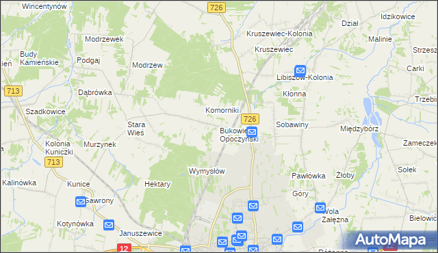 mapa Bukowiec Opoczyński, Bukowiec Opoczyński na mapie Targeo