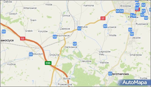 mapa Bukwica gmina Żukowice, Bukwica gmina Żukowice na mapie Targeo