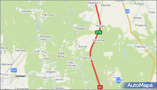 mapa Buśnia, Buśnia na mapie Targeo