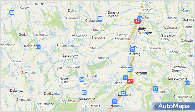 mapa Bustryk, Bustryk na mapie Targeo