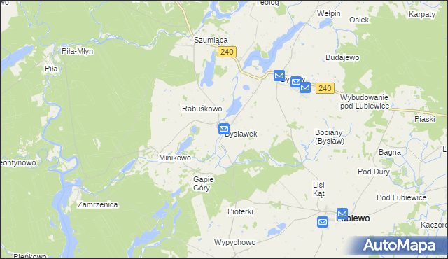 mapa Bysławek, Bysławek na mapie Targeo