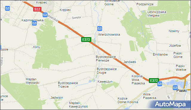 mapa Bystrzejowice Pierwsze, Bystrzejowice Pierwsze na mapie Targeo