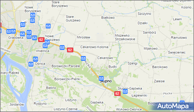 mapa Cekanowo gmina Słupno, Cekanowo gmina Słupno na mapie Targeo