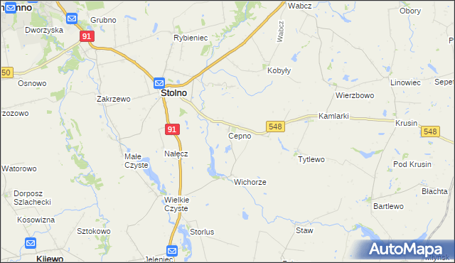 mapa Cepno, Cepno na mapie Targeo