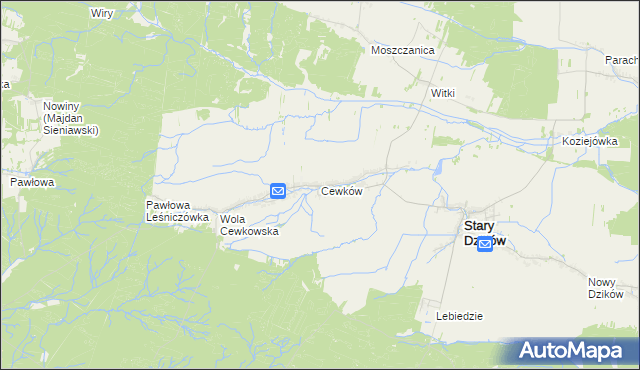 mapa Cewków, Cewków na mapie Targeo