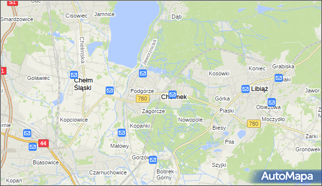 mapa Chełmek powiat oświęcimski, Chełmek powiat oświęcimski na mapie Targeo