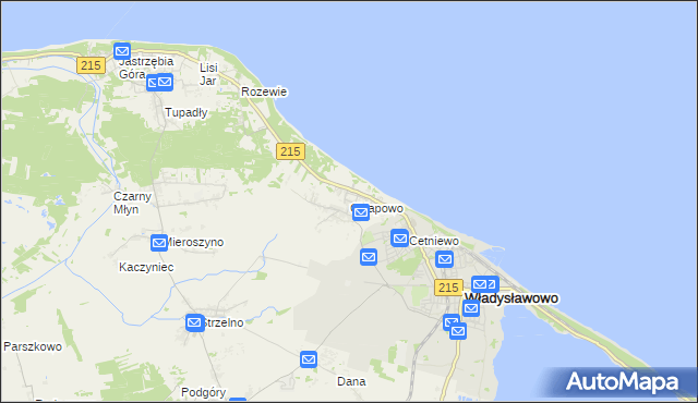 mapa Chłapowo gmina Władysławowo, Chłapowo gmina Władysławowo na mapie Targeo