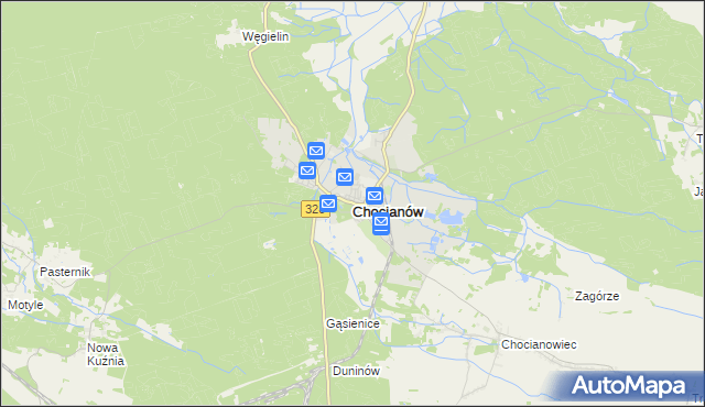 mapa Chocianów, Chocianów na mapie Targeo