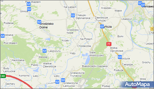 mapa Chodaczów, Chodaczów na mapie Targeo