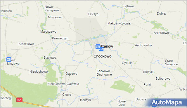 mapa Chodkowo, Chodkowo na mapie Targeo