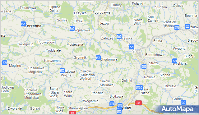 mapa Chodorowa, Chodorowa na mapie Targeo