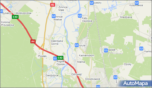 mapa Chorula, Chorula na mapie Targeo