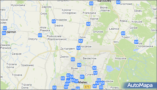 mapa Chorzelów, Chorzelów na mapie Targeo