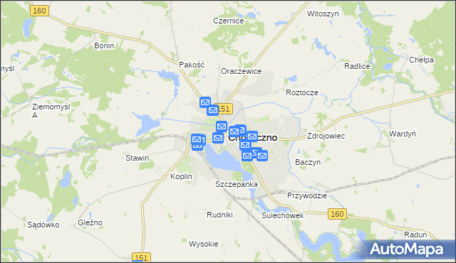 mapa Choszczno, Choszczno na mapie Targeo