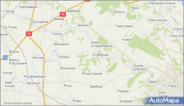 mapa Chrapanów, Chrapanów na mapie Targeo