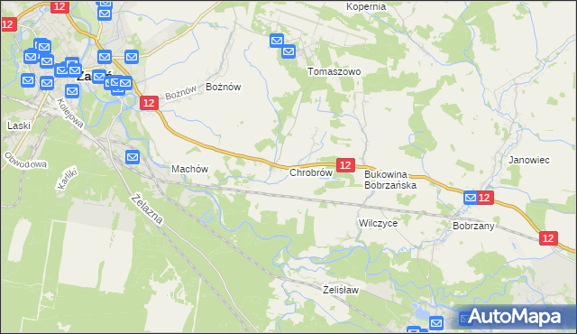mapa Chrobrów, Chrobrów na mapie Targeo