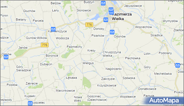 mapa Chruszczyna Mała, Chruszczyna Mała na mapie Targeo