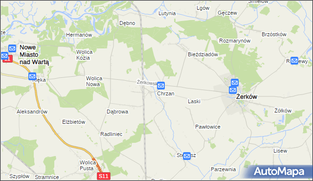 mapa Chrzan, Chrzan na mapie Targeo