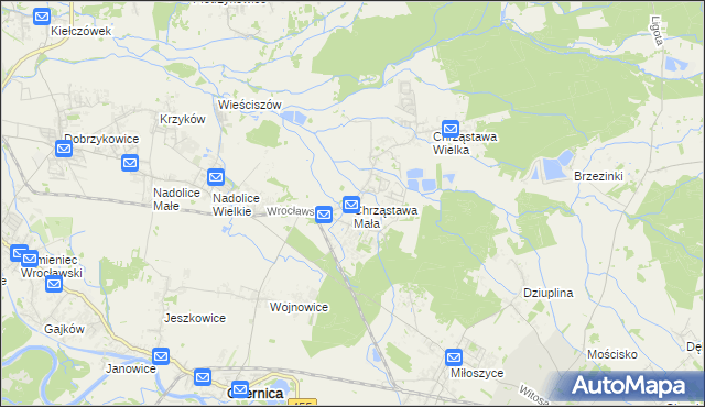 mapa Chrząstawa Mała, Chrząstawa Mała na mapie Targeo