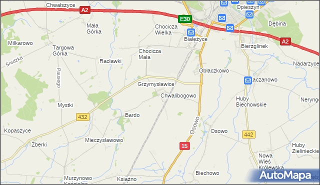 mapa Chwalibogowo gmina Września, Chwalibogowo gmina Września na mapie Targeo