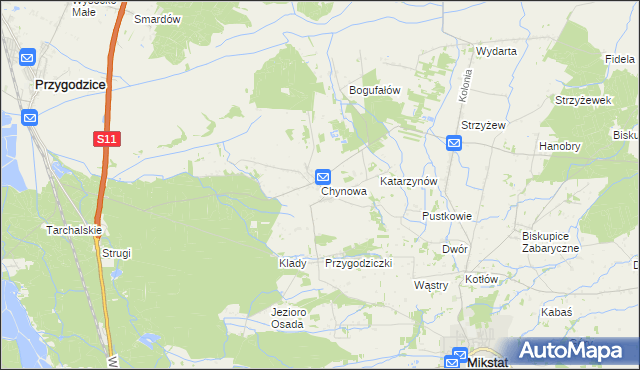 mapa Chynowa, Chynowa na mapie Targeo