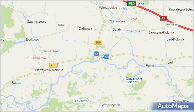 mapa Ciążeń, Ciążeń na mapie Targeo