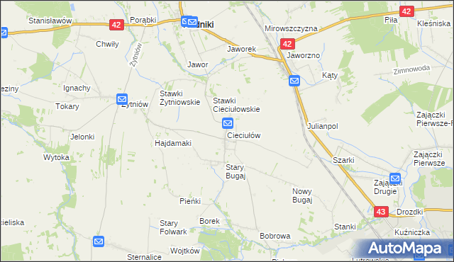 mapa Cieciułów, Cieciułów na mapie Targeo