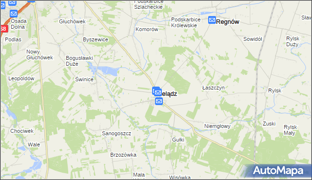 mapa Cielądz, Cielądz na mapie Targeo