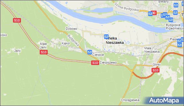 mapa Cierpice gmina Wielka Nieszawka, Cierpice gmina Wielka Nieszawka na mapie Targeo