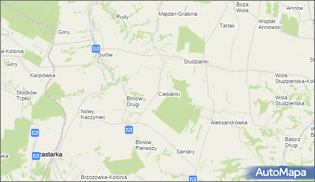 mapa Cieślanki, Cieślanki na mapie Targeo