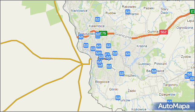 mapa Cieszyna, Cieszyn na mapie Targeo