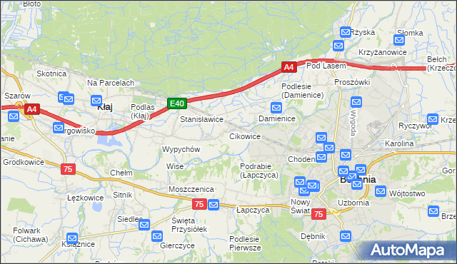 mapa Cikowice, Cikowice na mapie Targeo