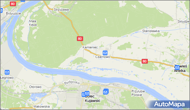 mapa Czarnowo gmina Zławieś Wielka, Czarnowo gmina Zławieś Wielka na mapie Targeo