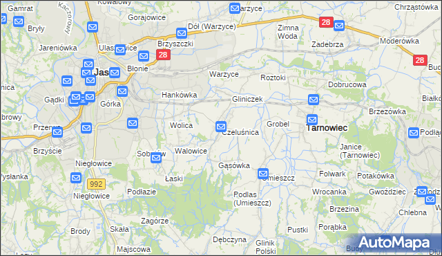 mapa Czeluśnica, Czeluśnica na mapie Targeo