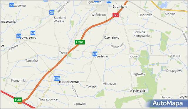 mapa Czerlejno, Czerlejno na mapie Targeo