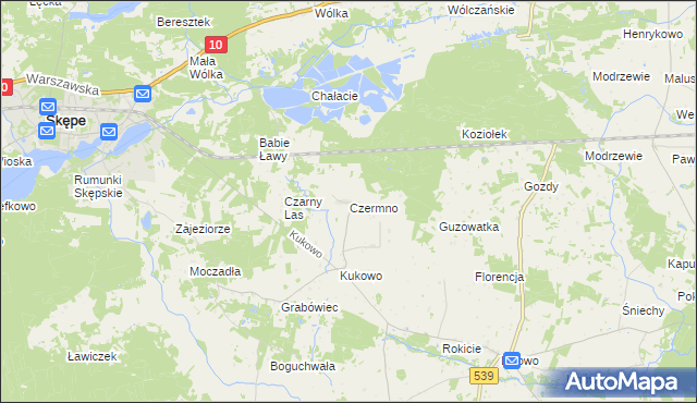 mapa Czermno gmina Skępe, Czermno gmina Skępe na mapie Targeo