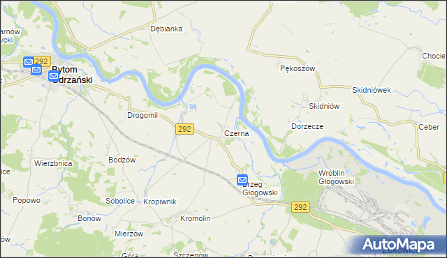 mapa Czerna gmina Żukowice, Czerna gmina Żukowice na mapie Targeo