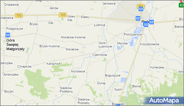 mapa Czerników gmina Piątek, Czerników gmina Piątek na mapie Targeo