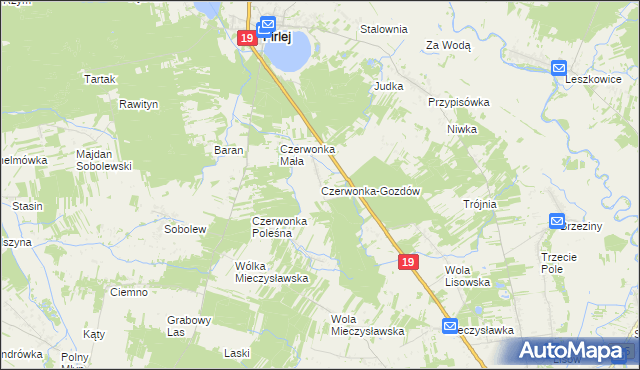 mapa Czerwonka-Gozdów, Czerwonka-Gozdów na mapie Targeo