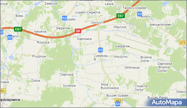 mapa Czestków B, Czestków B na mapie Targeo