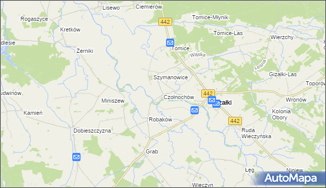 mapa Czołnochów, Czołnochów na mapie Targeo
