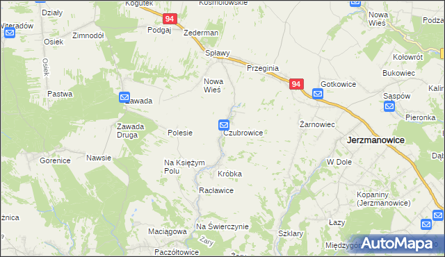 mapa Czubrowice, Czubrowice na mapie Targeo