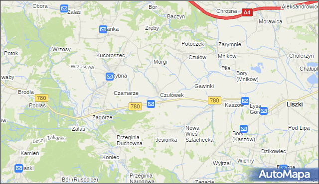 mapa Czułówek, Czułówek na mapie Targeo