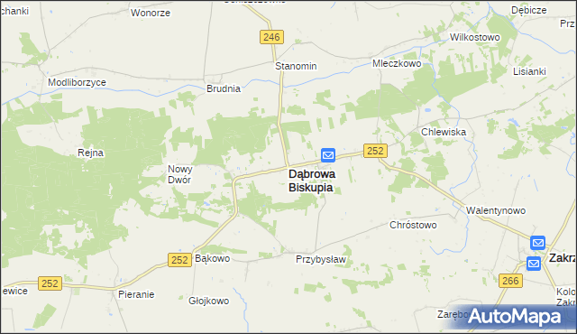 mapa Dąbrowa Biskupia, Dąbrowa Biskupia na mapie Targeo