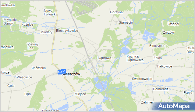 mapa Dąbrowa gmina Świerczów, Dąbrowa gmina Świerczów na mapie Targeo