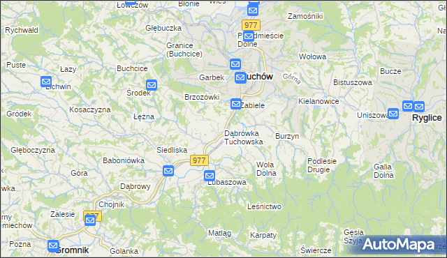 mapa Dąbrówka Tuchowska, Dąbrówka Tuchowska na mapie Targeo