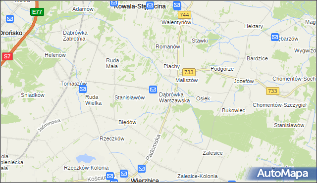 mapa Dąbrówka Warszawska, Dąbrówka Warszawska na mapie Targeo