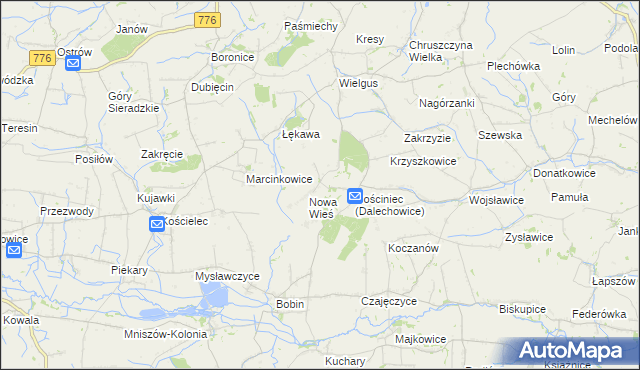 mapa Dalechowice, Dalechowice na mapie Targeo
