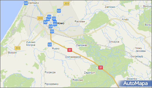 mapa Darłowiec, Darłowiec na mapie Targeo