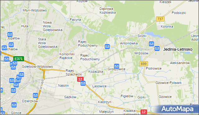 mapa Dawidów gmina Jedlnia-Letnisko, Dawidów gmina Jedlnia-Letnisko na mapie Targeo